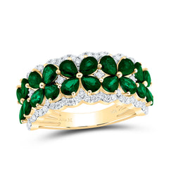 1/2CTW-DIA ANA M 3CTW PS-EM NAT GEM RING