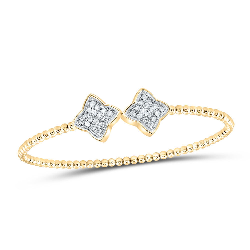 14K Yellow Gold 1/2 CTW-Natural Diamond Fashion Bangle (65X52 MM) 4.23 Gram