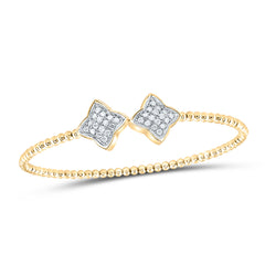 14K Yellow Gold 1/2 CTW-Natural Diamond Fashion Bangle (65X52 MM) 4.23 Gram