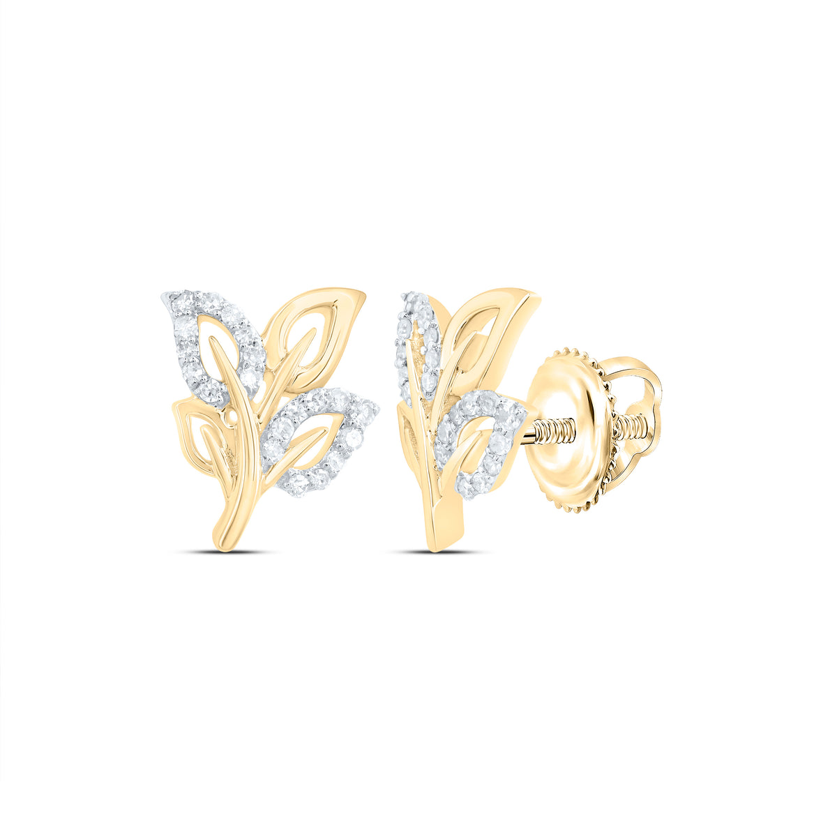 1/8CTW-DIA P1 GIFT LEAF STUD EARRING