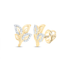 1/8CTW-DIA P1 GIFT LEAF STUD EARRING