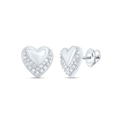 1/4CTW-DIA P1 GIFT HEART STUD EARRING