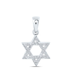 10K White Gold 1/5 CTW-Natural Diamond Gift Star Pendant 2.89 Gram