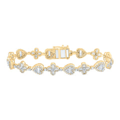 3 1/5CTW-DIA NK CLOVER HEART LADIES BRACELET (7 INCH)