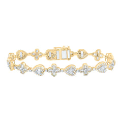 3 1/5CTW-DIA NK CLOVER HEART LADIES BRACELET (7 INCH)