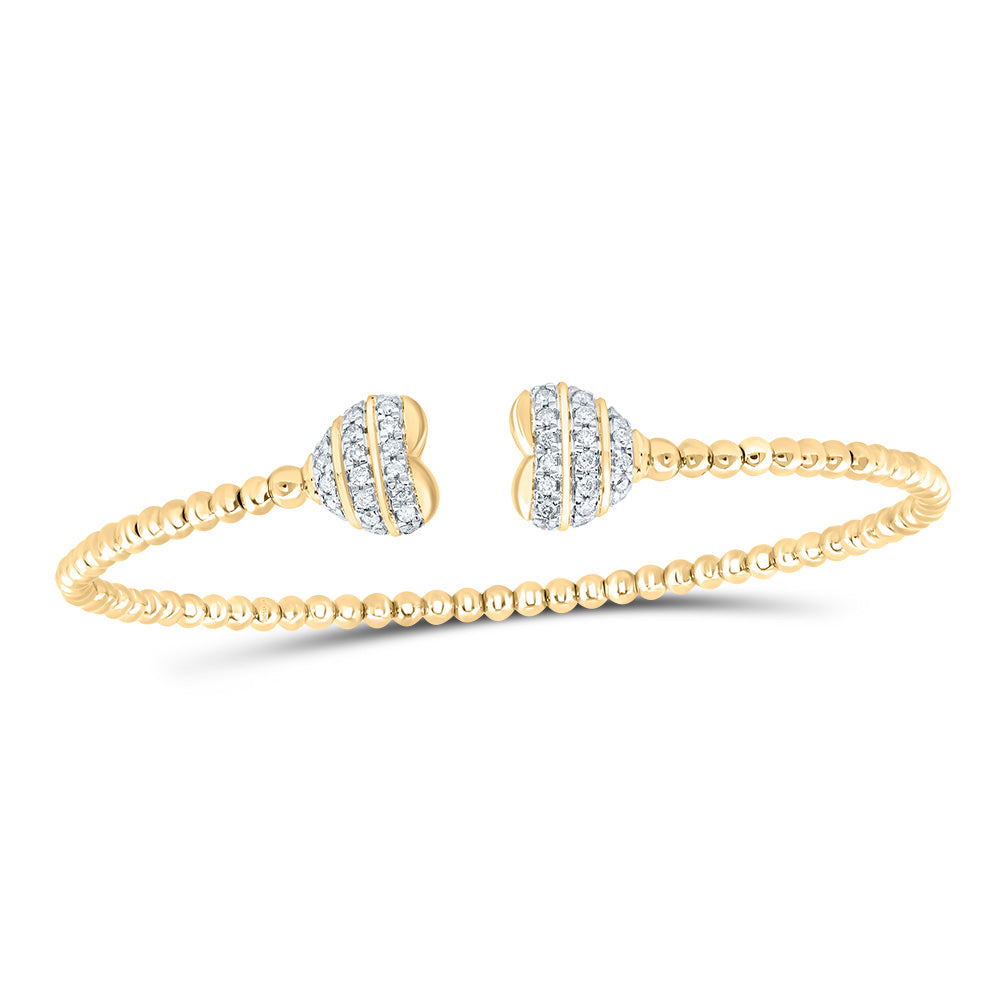 1/4CTW-DIA CN FASHION HEART BANGLE (65X52 MM)