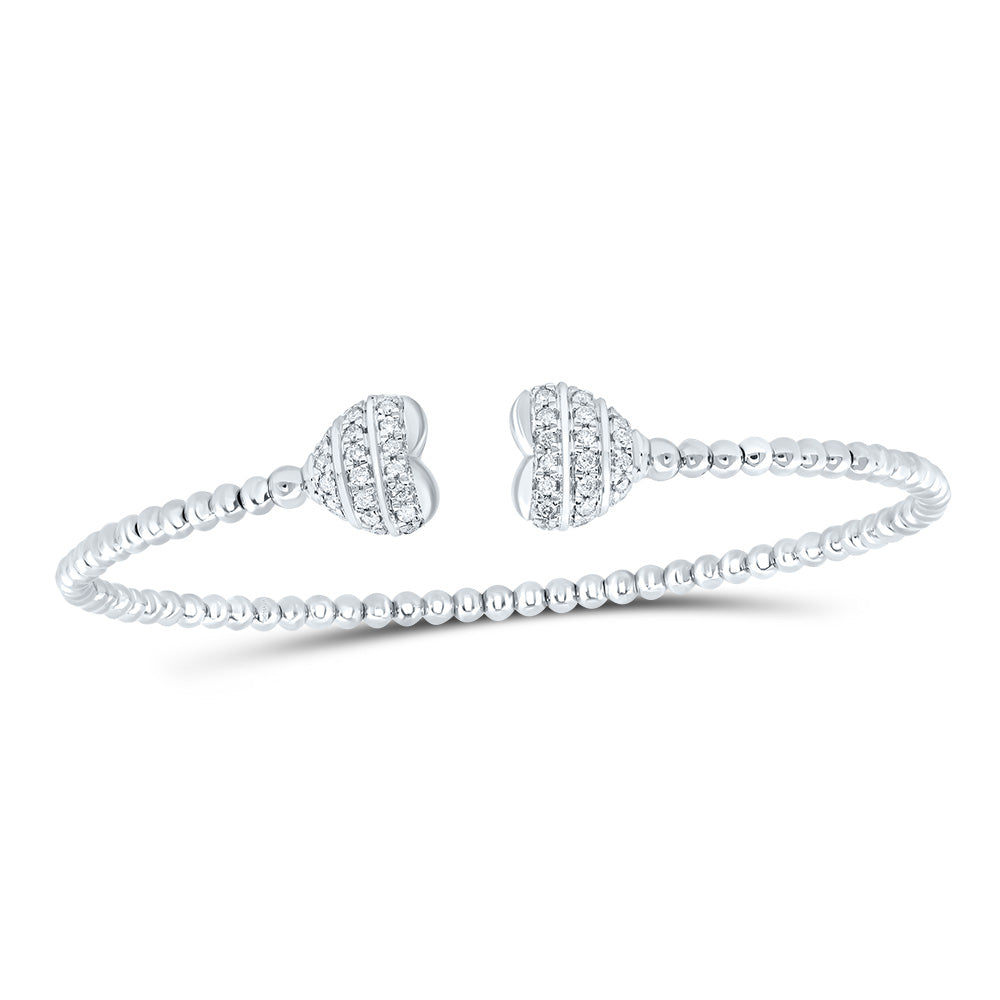 1/4CTW-DIA CN FASHION HEART BANGLE (65X52 MM)