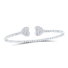 1/4CTW-DIA CN FASHION HEART BANGLE (65X52 MM)