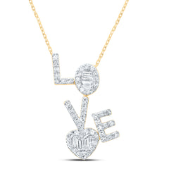 1/2CTW-DIA CN FASHION "LOVE" HEART NECKLACE  (17 INCH)
