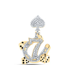 1/2CTW-DIA NK "7" LUCKY MENS CHARM