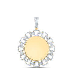 1 3/8CTW-DIA NK  CIRCLE MEMORY MENS CHARM