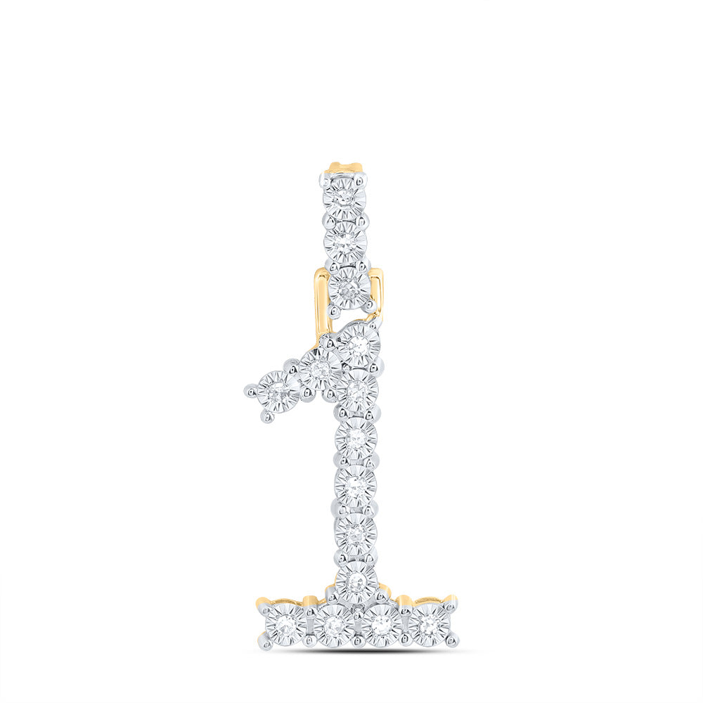 1/12CTW-DIA NK NUMBER "1"GIFT PENDANT