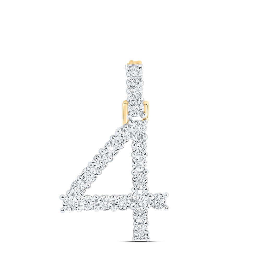 1/10CTW-DIA NK NUMBER "4"GIFT PENDANT