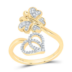 1/6CTW-DIA NK BUTTERFLY HEART RING