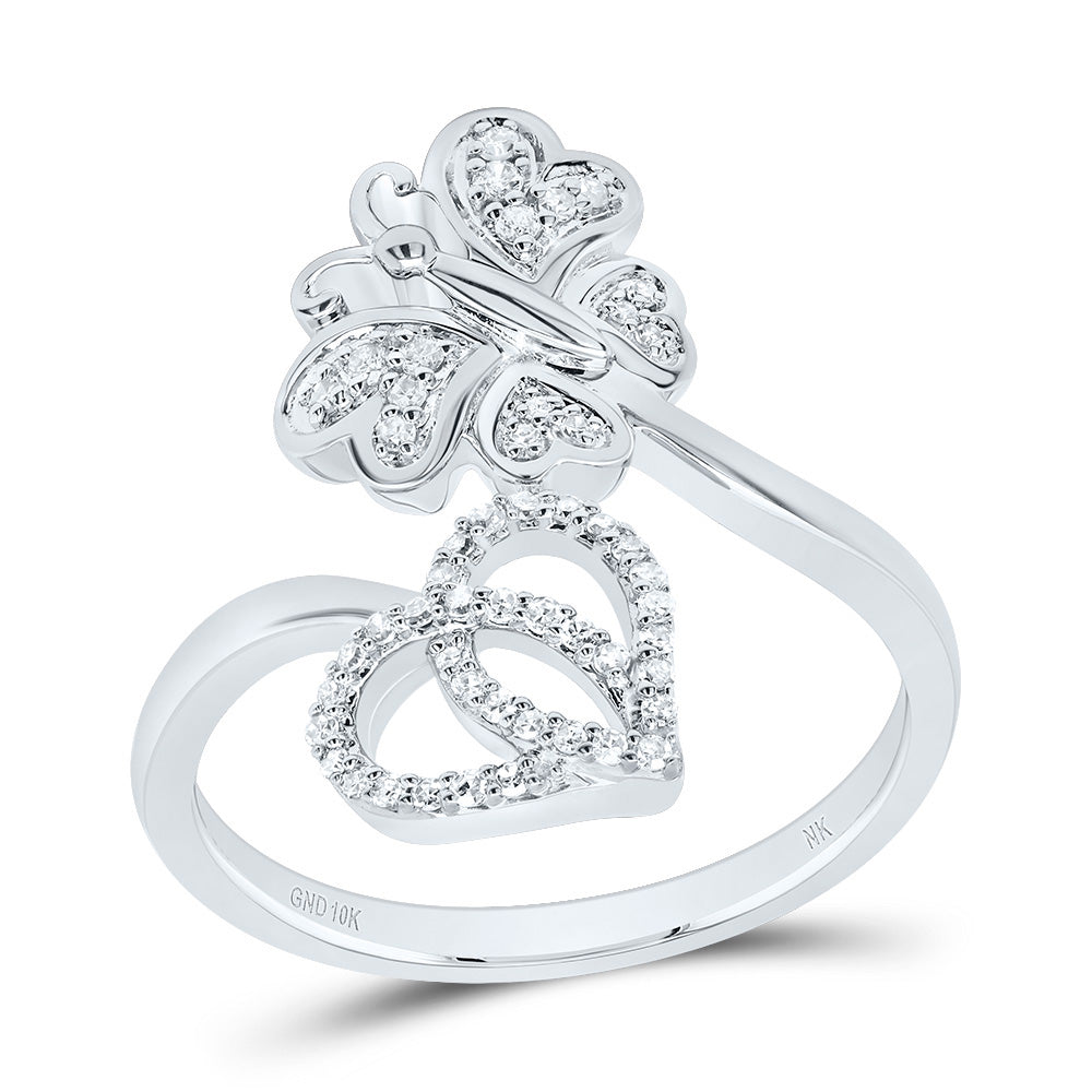 1/6CTW-DIA NK BUTTERFLY HEART RING