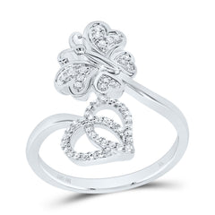 1/6CTW-DIA NK BUTTERFLY HEART RING