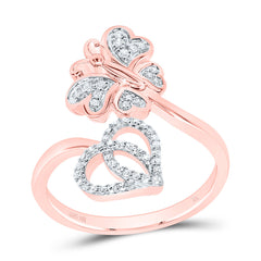 1/6CTW-DIA NK BUTTERFLY HEART RING