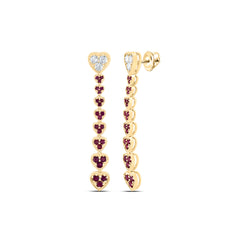 1/3CTW-DIA ANA M 7/8CTW RD-RU NAT GEM HEART DANGLING EARRING