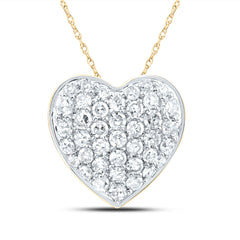 10K Yellow Gold 1/5 CTW-Natural Diamond Gift Heart Pendant 0.52 Gram