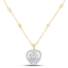 5/8CTW-DIA CN FASHION HEART NECKLACE (18 INCH)
