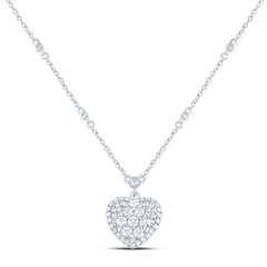 3/4CTW-DIA CN FASHION HEART NECKLACE (18 INCH)