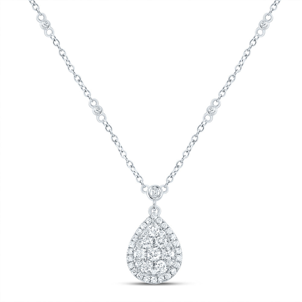 3/4CTW-DIA CN FASHION PEAR NECKLACE (18 INCH)