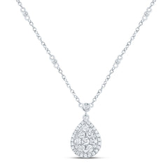 3/4CTW-DIA CN FASHION PEAR NECKLACE (18 INCH)