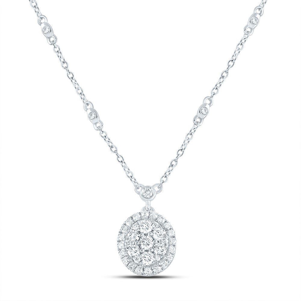 5/8CTW-DIA CN FASHION ROUND NECKLACE (18 INCH)