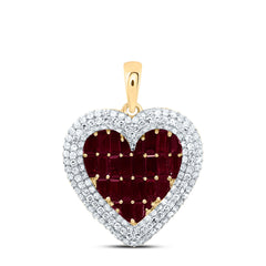 1CTW-DIA CN 0.02CTW-RD-RUBY,1 7/8CTW-BAG-RUBY, NAT GEM HEART PENDANT