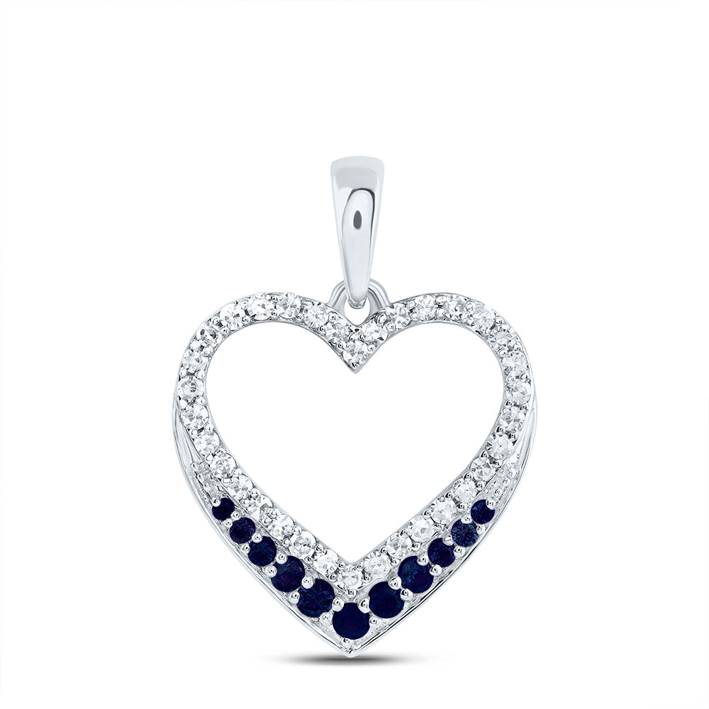 1/8CTW-DIA CN 1/10CTW-RD-BS,NAT GEM HEART PENDANT