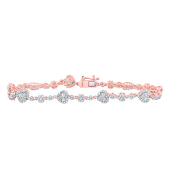 10K Rose Gold 1 3/4 CTW-Natural Diamond Fashion Heart Bracelet ( 7 Inch ) 6.19 Gram