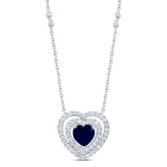 3/8CTW-DIA CN 6X6 MM HEART-BS NAT GEM NECKLACE (18 INCH)