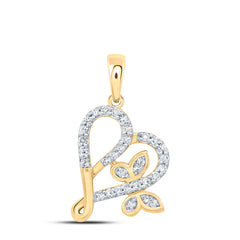 1/6CTW-DIA CN GIFT BUTTERFLY HEART PENDANT