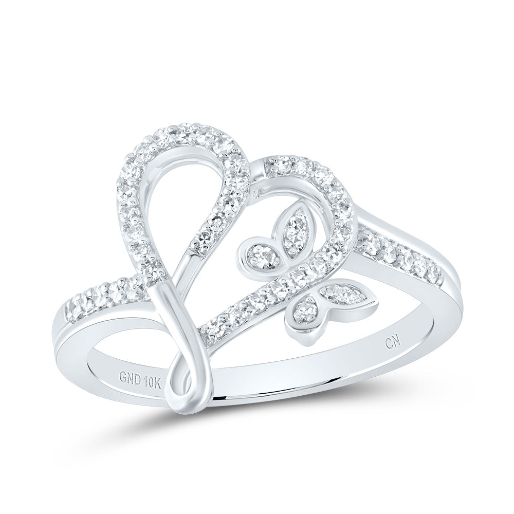 1/5CTW-DIA CN GIFT BUTTERFLY HEART RING