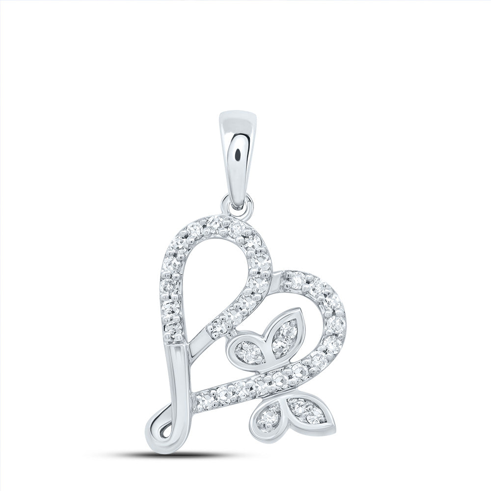 1/6CTW-DIA CN GIFT BUTTERFLY HEART PENDANT