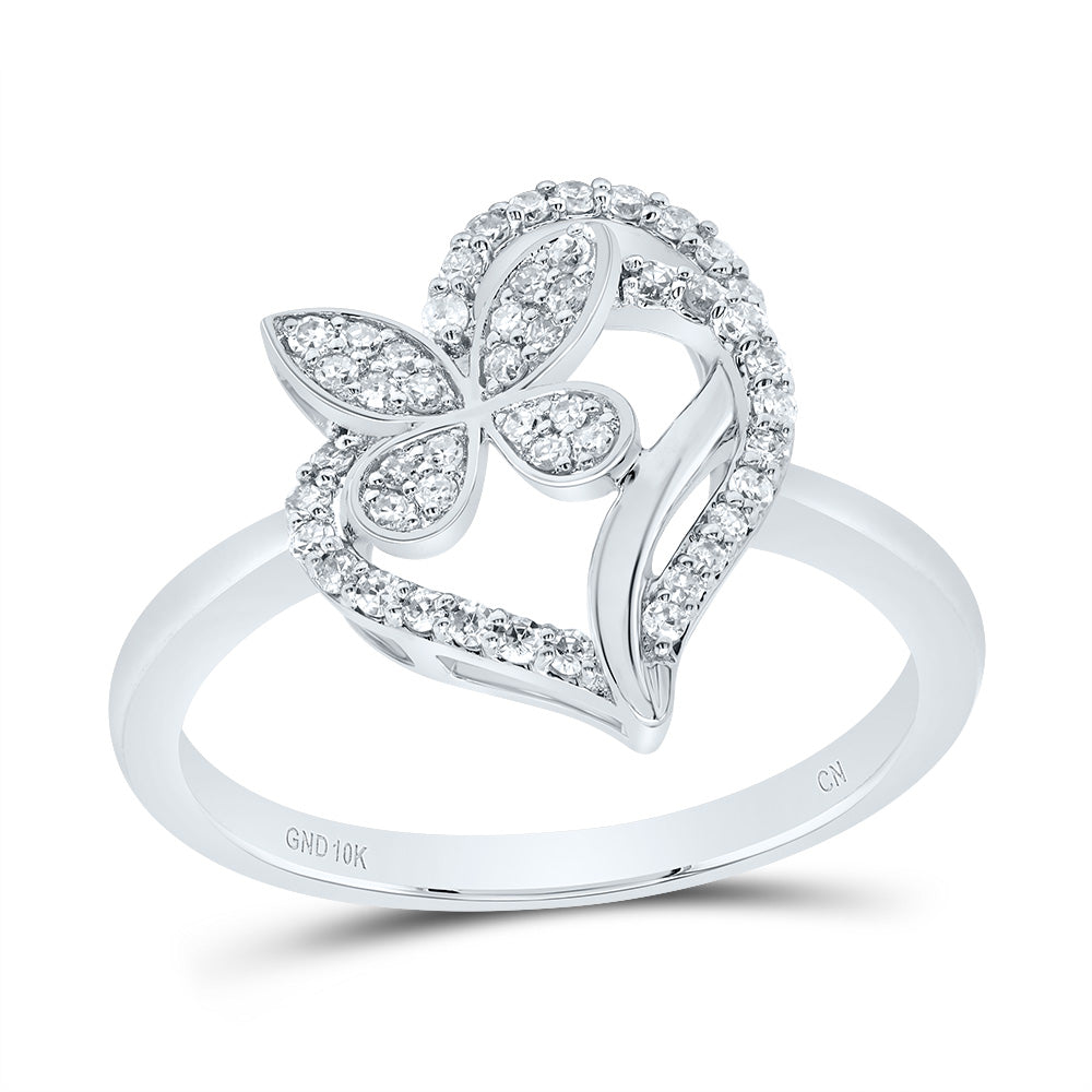 1/4CTW-DIA CN GIFT BUTTERFLY HEART RING