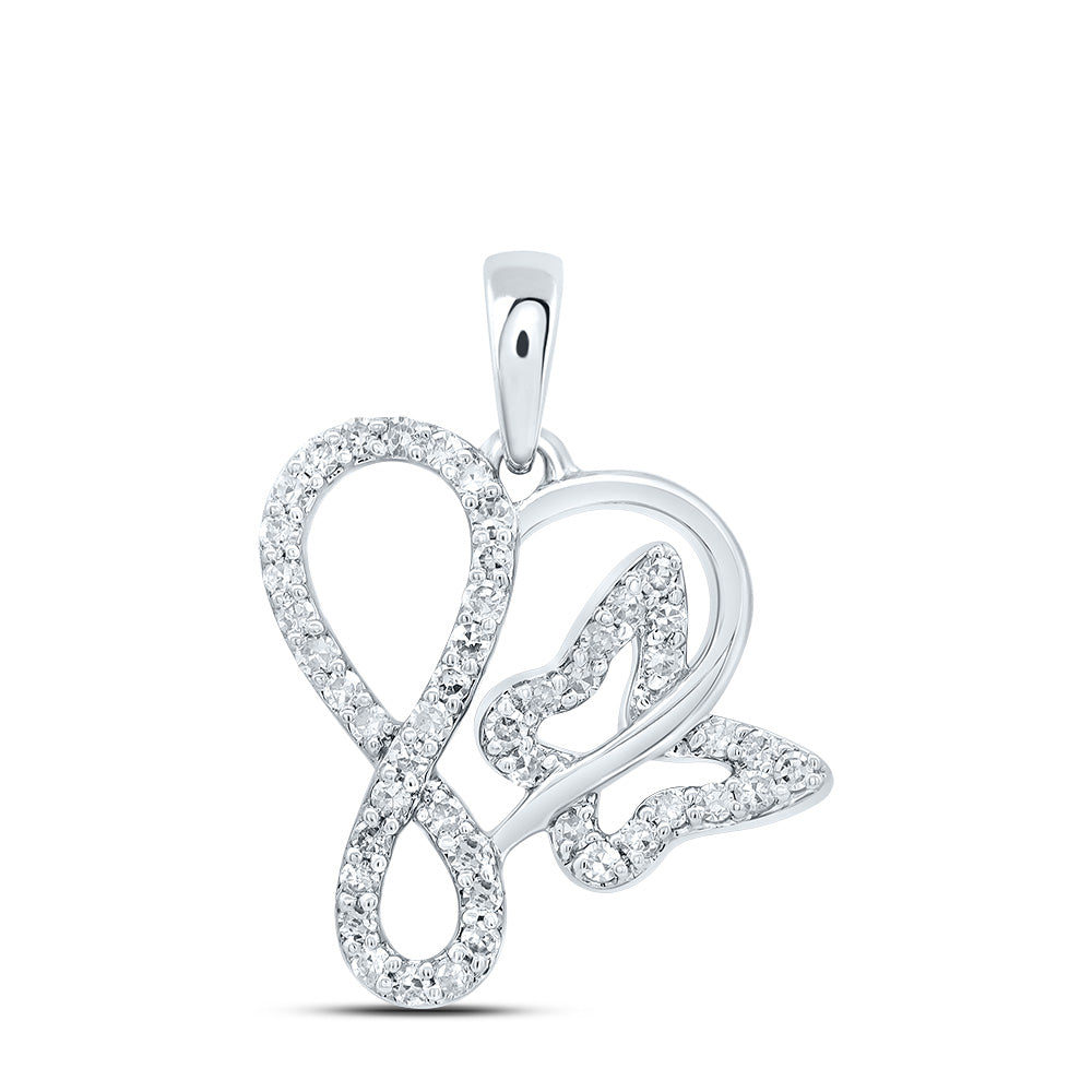 1/5CTW-DIA CN GIFT BUTTERFLY HEART PENDANT