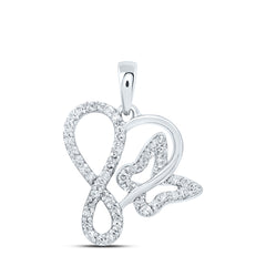 1/5CTW-DIA CN GIFT BUTTERFLY HEART PENDANT