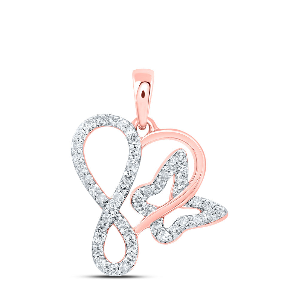 1/5CTW-DIA CN GIFT BUTTERFLY HEART PENDANT
