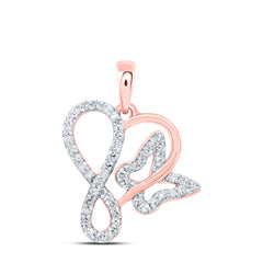 1/5CTW-DIA CN GIFT BUTTERFLY HEART PENDANT