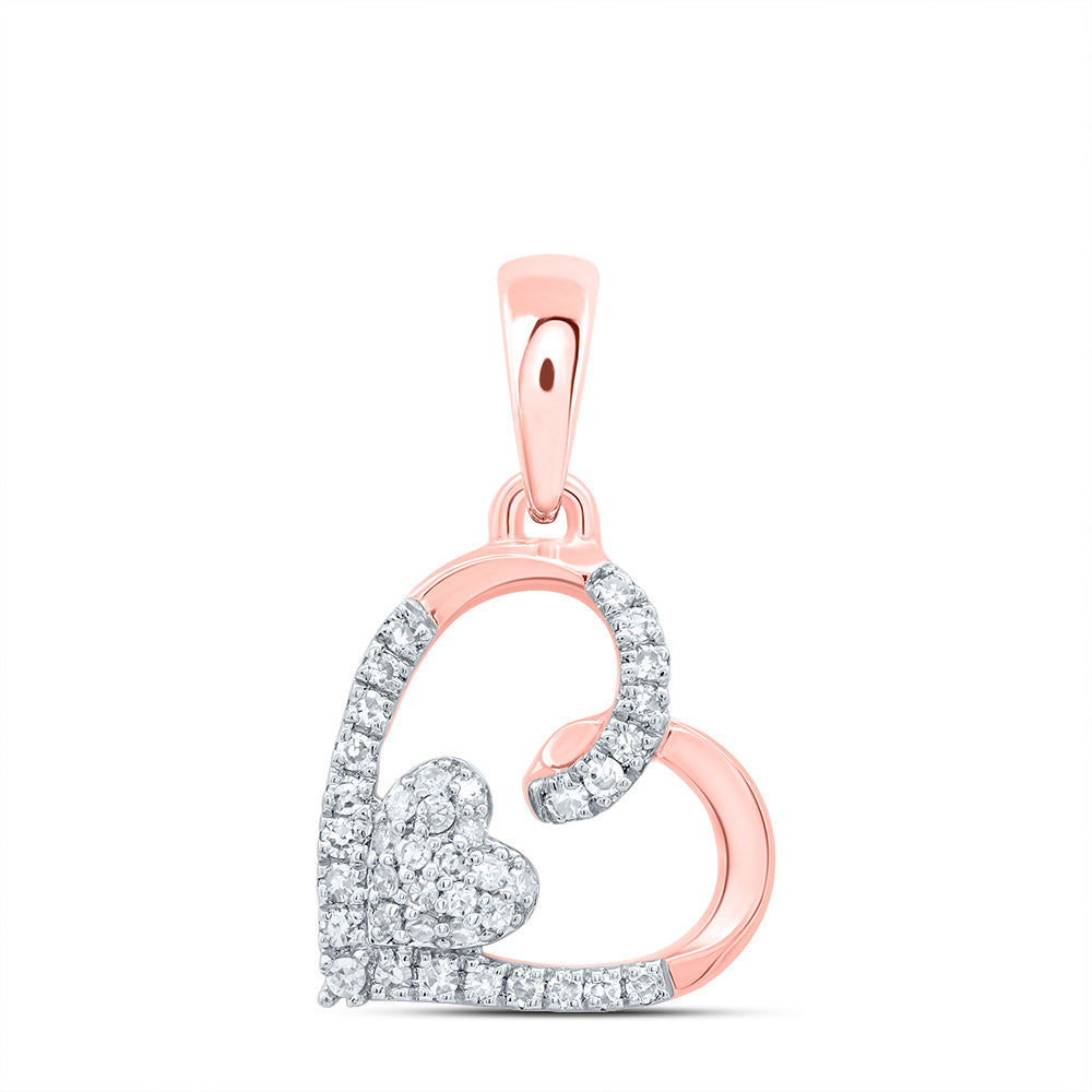 1/10CTW-DIA CN GIFT HEART PENDANT