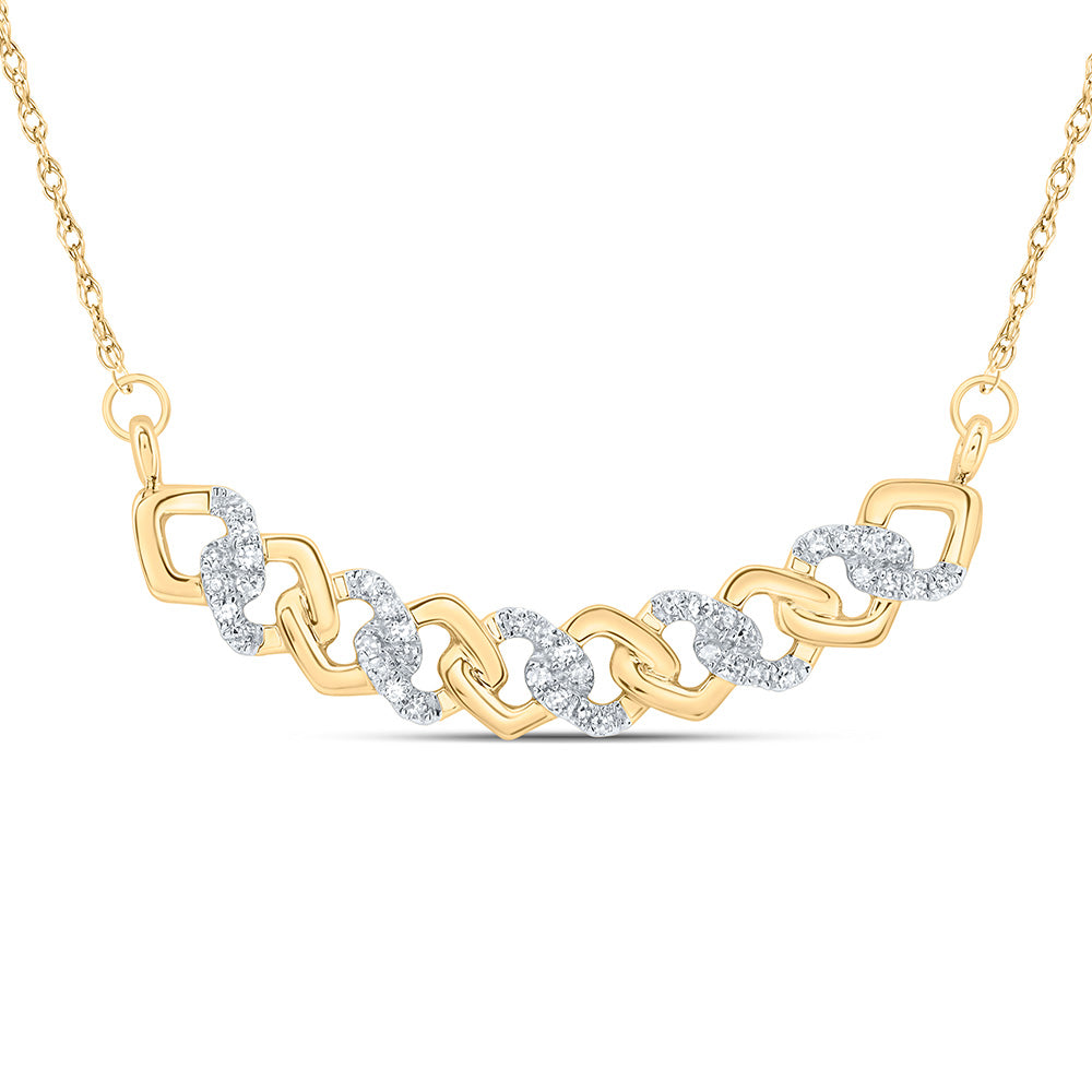 10K Yellow Gold 1/6 CTW-Natural Diamond 10.4MM Gift Cuban Necklace (18 Inch ) 1.765 Gram