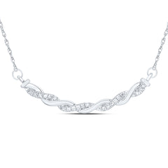10K White Gold 1/10 CTW-Natural Diamond 8.10MM Gift Necklace (18 Inch ) 1.134 Gram