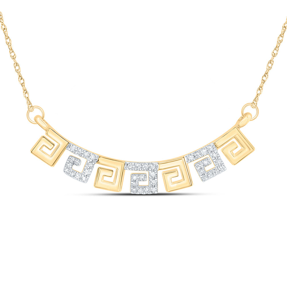 10K Yellow Gold 1/8 CTW-Natural Diamond 10.10MM Gift Necklace (18 Inch ) 1.653 Gram