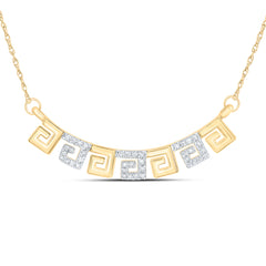 10K Yellow Gold 1/8 CTW-Natural Diamond 10.10MM Gift Necklace (18 Inch ) 1.653 Gram