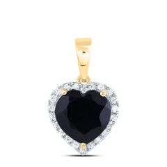 1/5CTW-DIA P1 10 MM HEART BLACK ONYX GIFT PENDANT