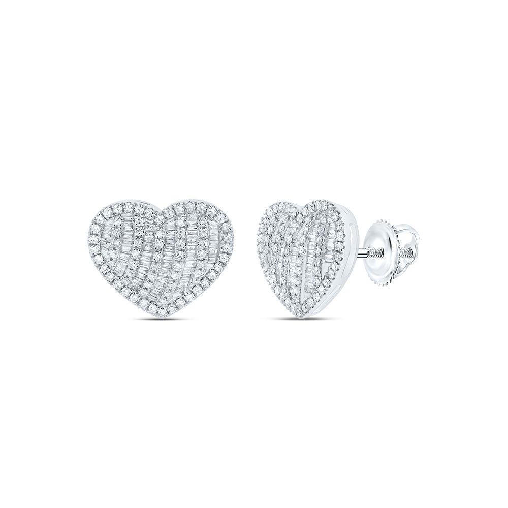 7/8CTW-DIA CN FASHION HEART STUD EARRING