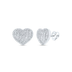 7/8CTW-DIA CN FASHION HEART STUD EARRING