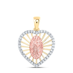 1/6CTW-DIA NK GIFT HEART MOTHER MARY PENDANT
