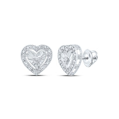 1/10CTW-DIA P1 GIFT HEART STUD EARRING